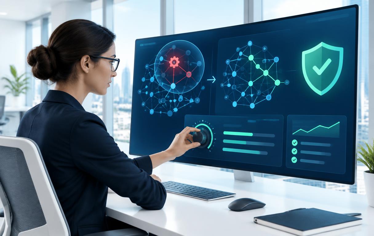 Illustration of an AI configuration issue being corrected to protect customer outcomes
