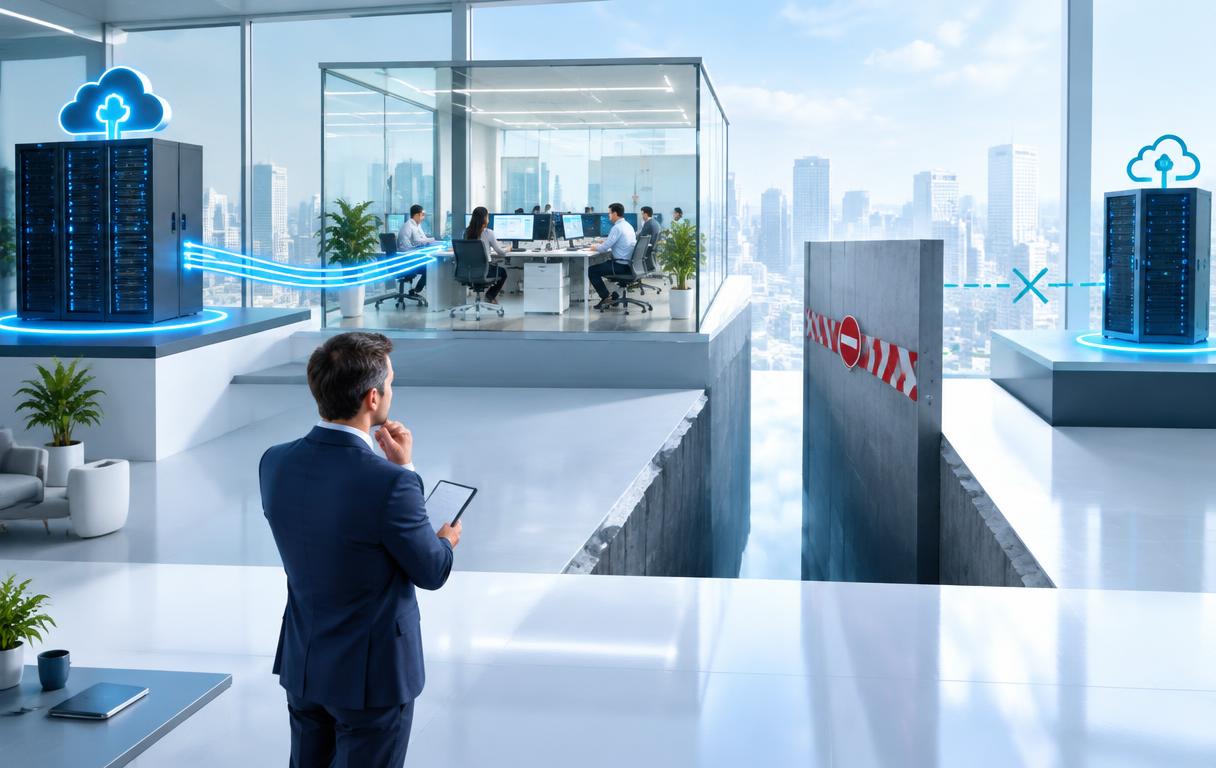 Illustration of a target enterprise account firmly connected to its incumbent provider