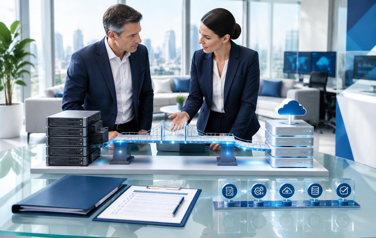 Illustration of an executive visit supporting a staged migration between service providers